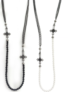 IIIMIII异珠十字架拼接项链
