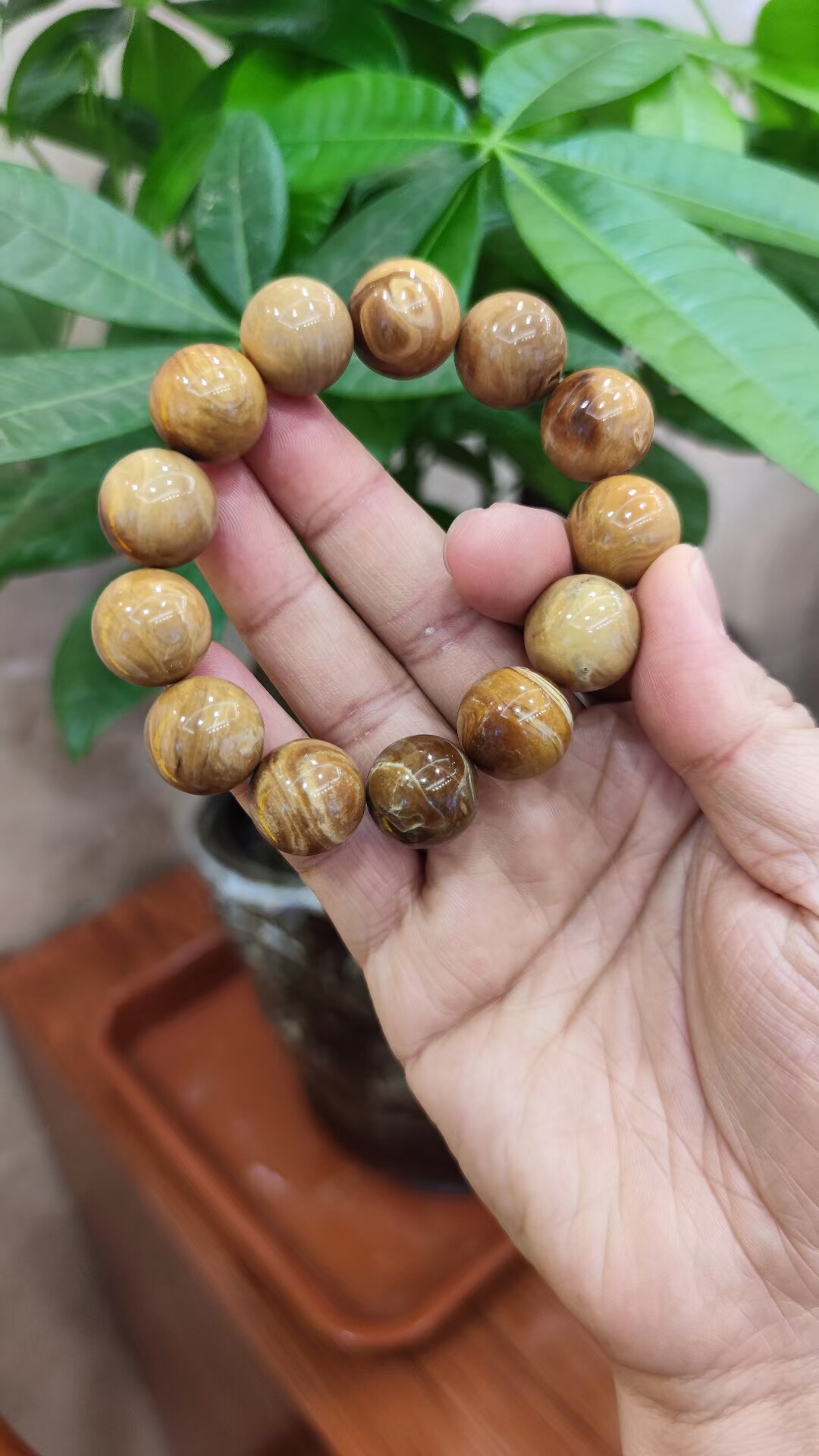 缅甸琥珀 根珀手串