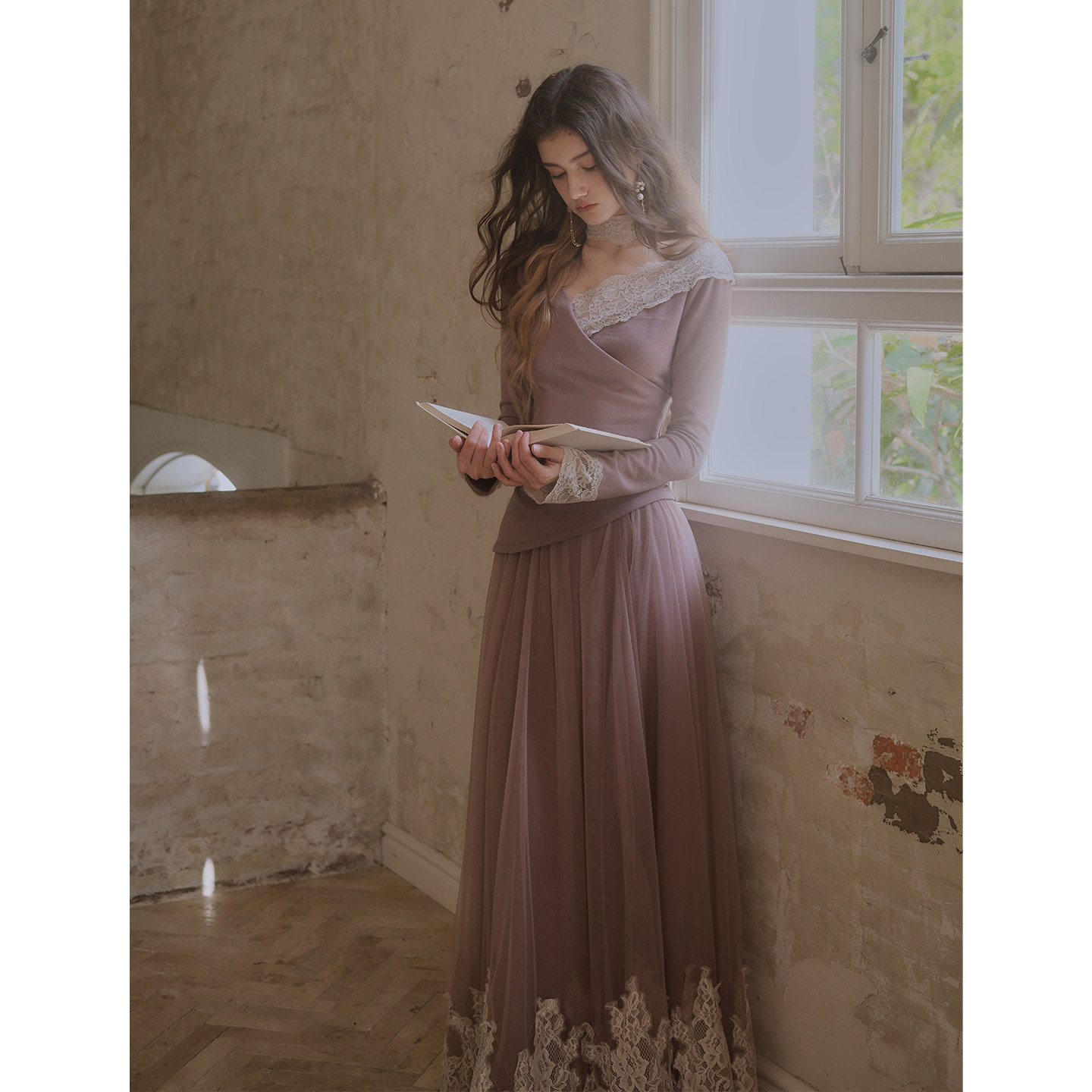 彼得潘大叔《玫暮呢喃》蕾丝花边舒适上衣网纱亲肤料优雅半裙套装,女装/女士精品,时尚套装,淘宝优惠券,粉丝福利购,淘宝优惠卷