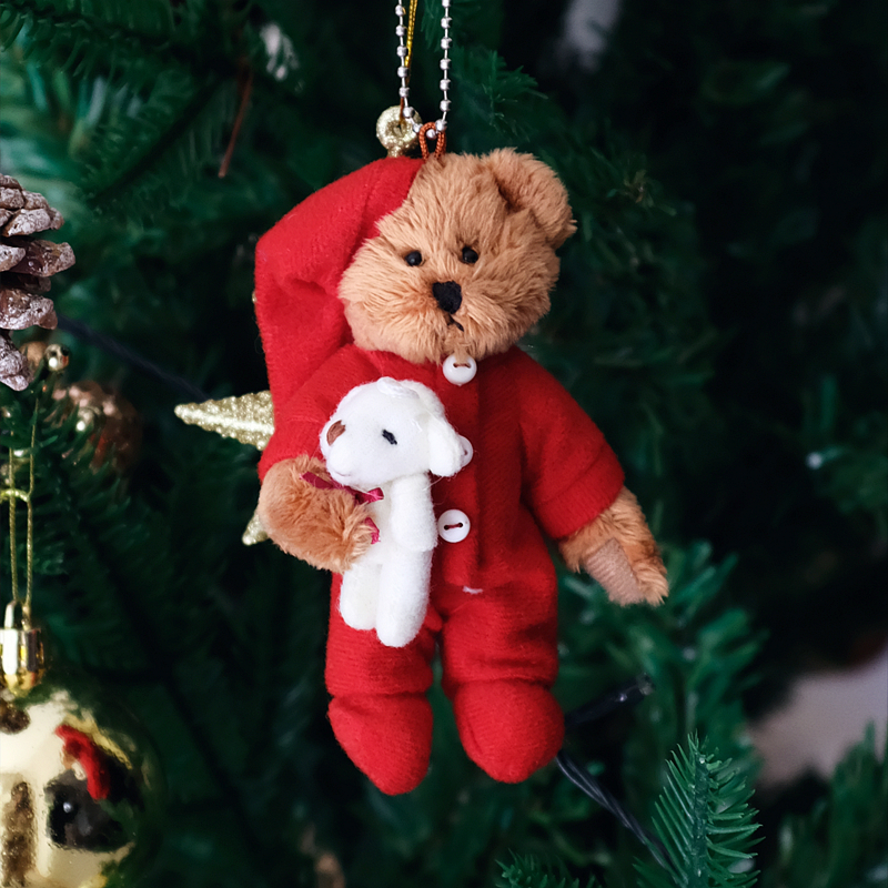 圣诞红衣连体熊毛绒玩具