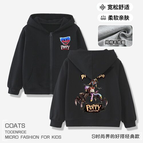 波比的游戏时间poppy playtime游戏加绒外套男女连帽卫衣上衣秋冬