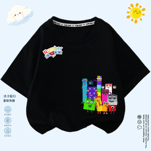 Number Blocks数字积木衣服男童短袖t恤夏季儿童半袖上衣打底衫潮