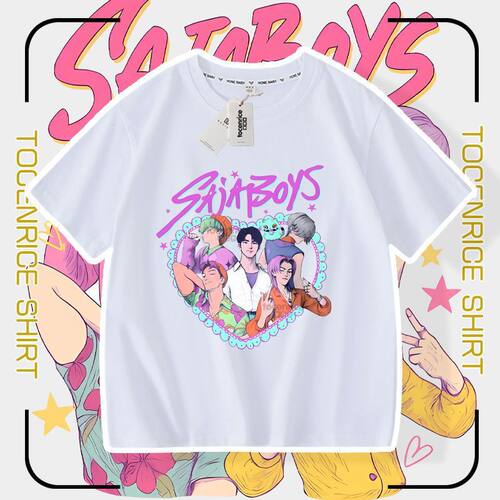 猎魔女团KPop Demon Hunters saja boys短袖T恤衣服学生儿童上衣