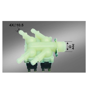 一进四出 水 塑料电磁阀6分 电磁开关阀 进水放水电磁阀 12V 四通