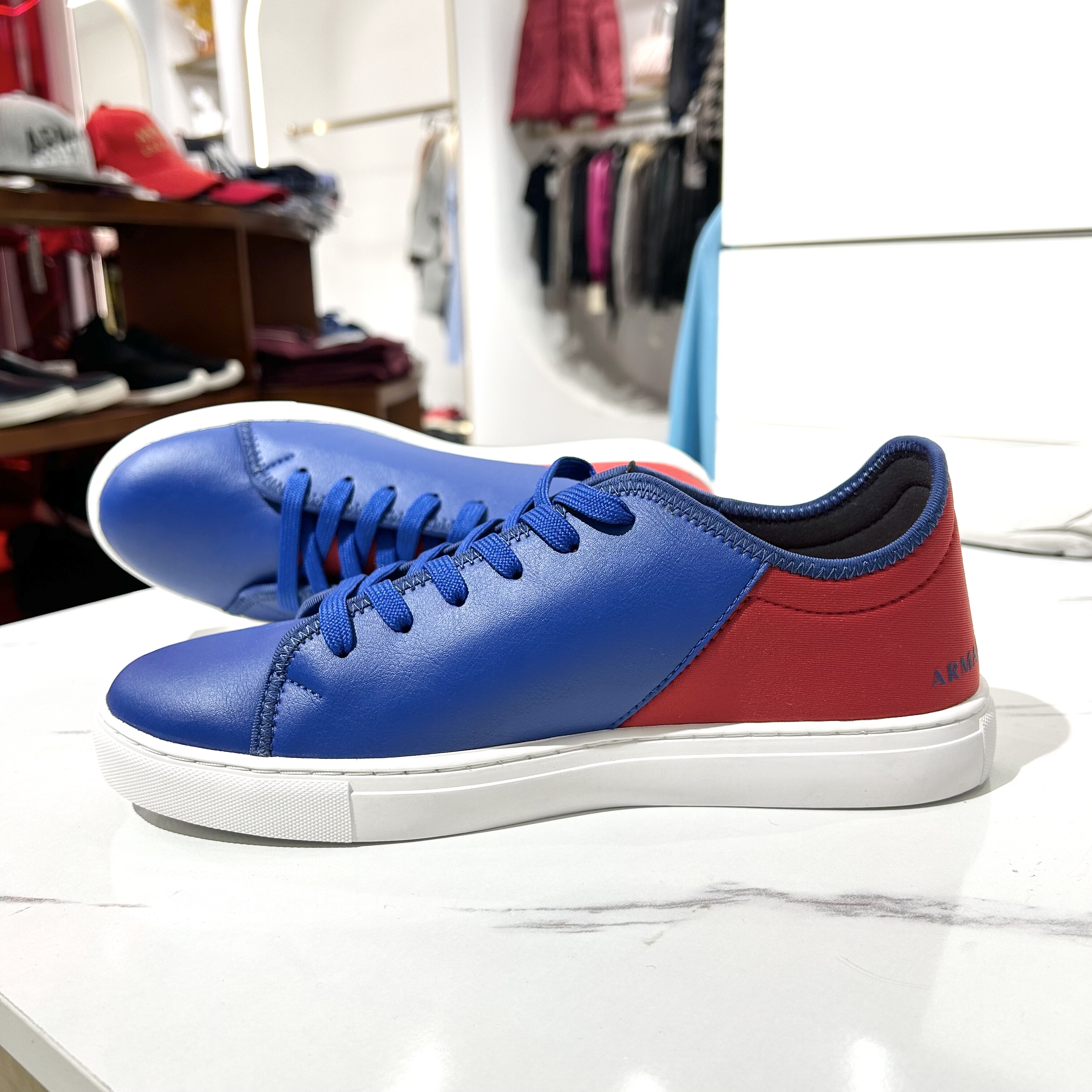 意大利品牌撤柜正品！男休闲板鞋运动鞋蓝红色轻便日常欧美站潮牌