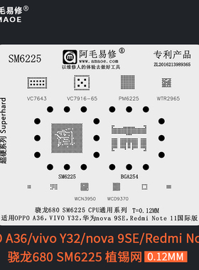 适用于Nova9SE植锡钢网骁龙680 SM6225 CPU OPPO A36 Y32 Note11