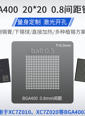 适用XC7Z010 CLG400 XC7Z020芯片BGA400 0.8mm间距植锡网锡球钢网