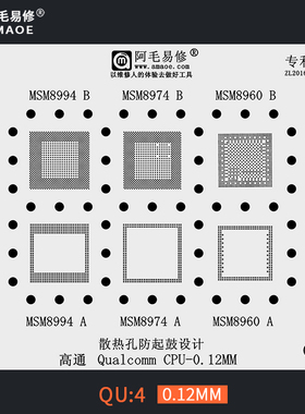 阿毛易修MSM系列植锡网MSM8994/8974/8960钢网高通CPU植锡板QU4