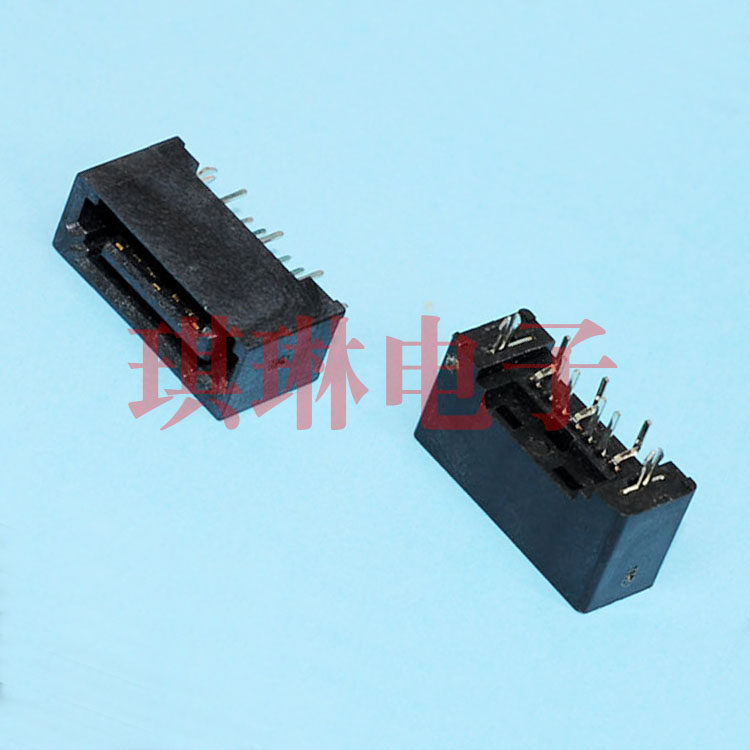 主板SATA硬盘接口接头 SATA硬盘插座 串口硬盘座子 直插 黑色 E2