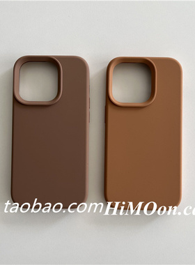 16适用iphone14苹果17/13promax手机壳12冷淡风mini小众复古高级卡其11焦糖X奶咖XS纯色15液态硅胶全包防摔