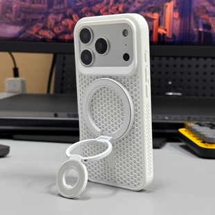 双面磁吸三折叠支架适用oppoFindx9pro手机壳Findx9磁吸充电Findx8透气散热Findx8s+不发烫极简白色全包防摔