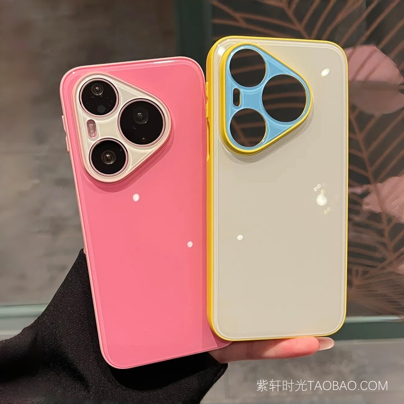 撞色亚克力镜头加高保护秒变华为pura80pro手机壳适用pura70pro全包防摔pura90pro带手环腕带max荣耀WINTurbo