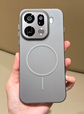 钛灰色细圈磁吸充电适用OPPOFindx9pro手机壳Findx9一加15冰雾vivoiQOO15磨砂x300苹果16pro小米17promax硬壳