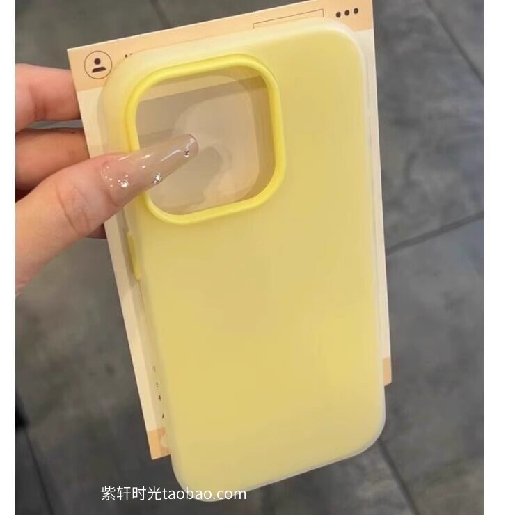 小众奶黄色撞色二合一适用华为Mate70pro手机壳P60果冻mate50/40半透Pura70pro+磨砂纯色全包防摔硅胶ins风女