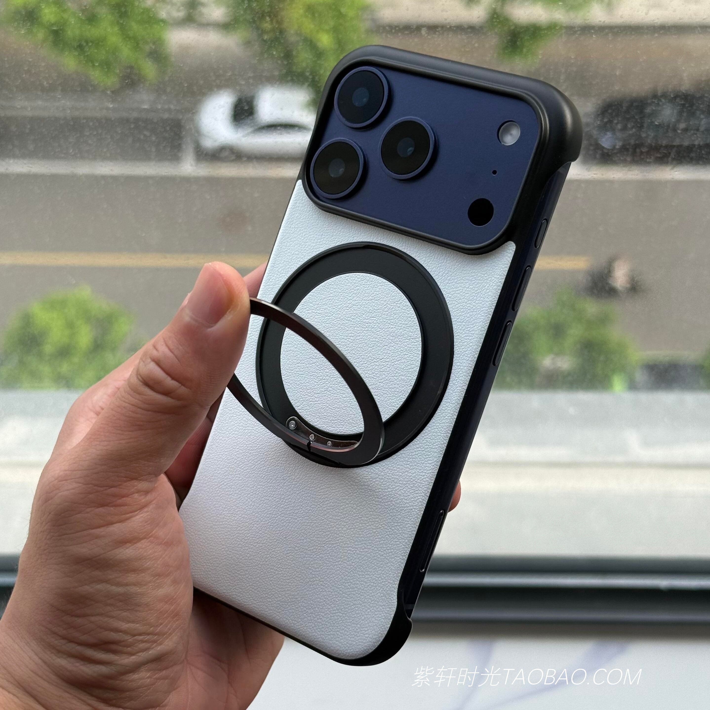 无边框素皮360°旋转磁吸金属支架适用小米17pro手机壳15pro散热14ultra创意iPhone16苹果17promax熊猫色Air
