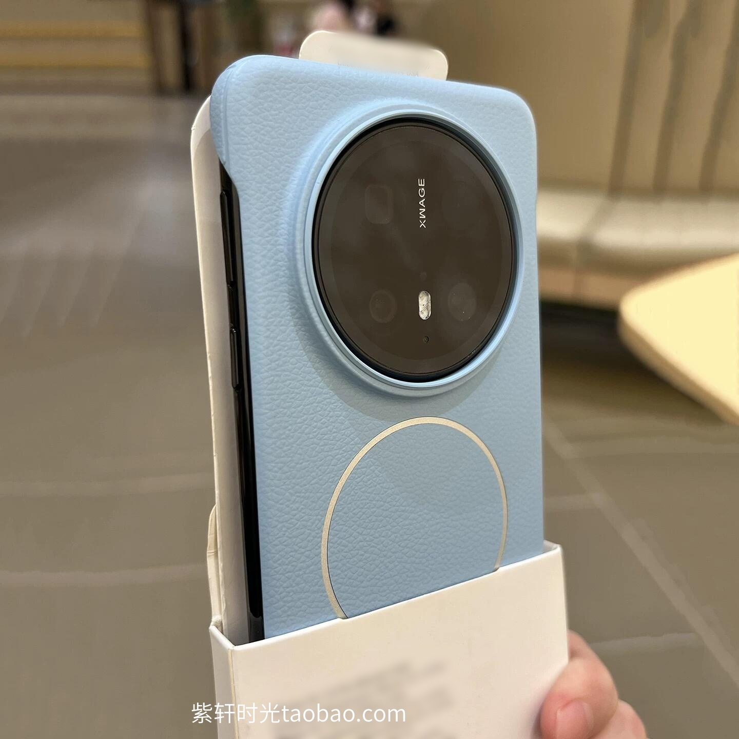 简约浅蓝色细圈问号磁吸荔枝皮纹适用OPPOFindx8s手机壳X8s+散热findx8ultra一加13T无边框Ace5超薄pro防指纹