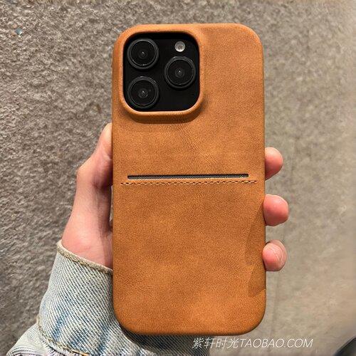 带卡包一体适用苹果16pro手机壳iPhone17promax一加13可插卡套Ace5pro羊巴皮质1+12/11深棕色Ace3商务高档男