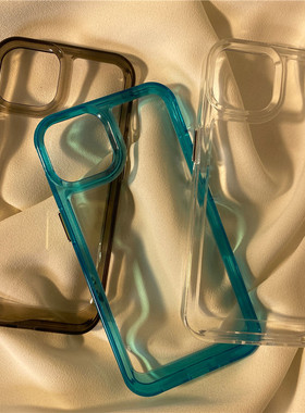 果冻透明蓝色不发黄适用华为P60/P30pro手机壳mate40E全包P50防摔软壳亚克力