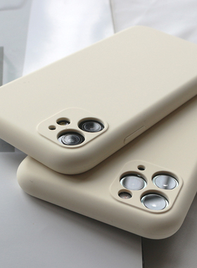 16复古14奶白13/15手机壳适用苹果12Mini薄全包iPhone11proMax耐脏XR/s防摔液态直边硅胶