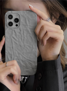 高级感灰色褶皱适用P50华为mate40/30手机壳P40冷淡风P30纯色P20pro
