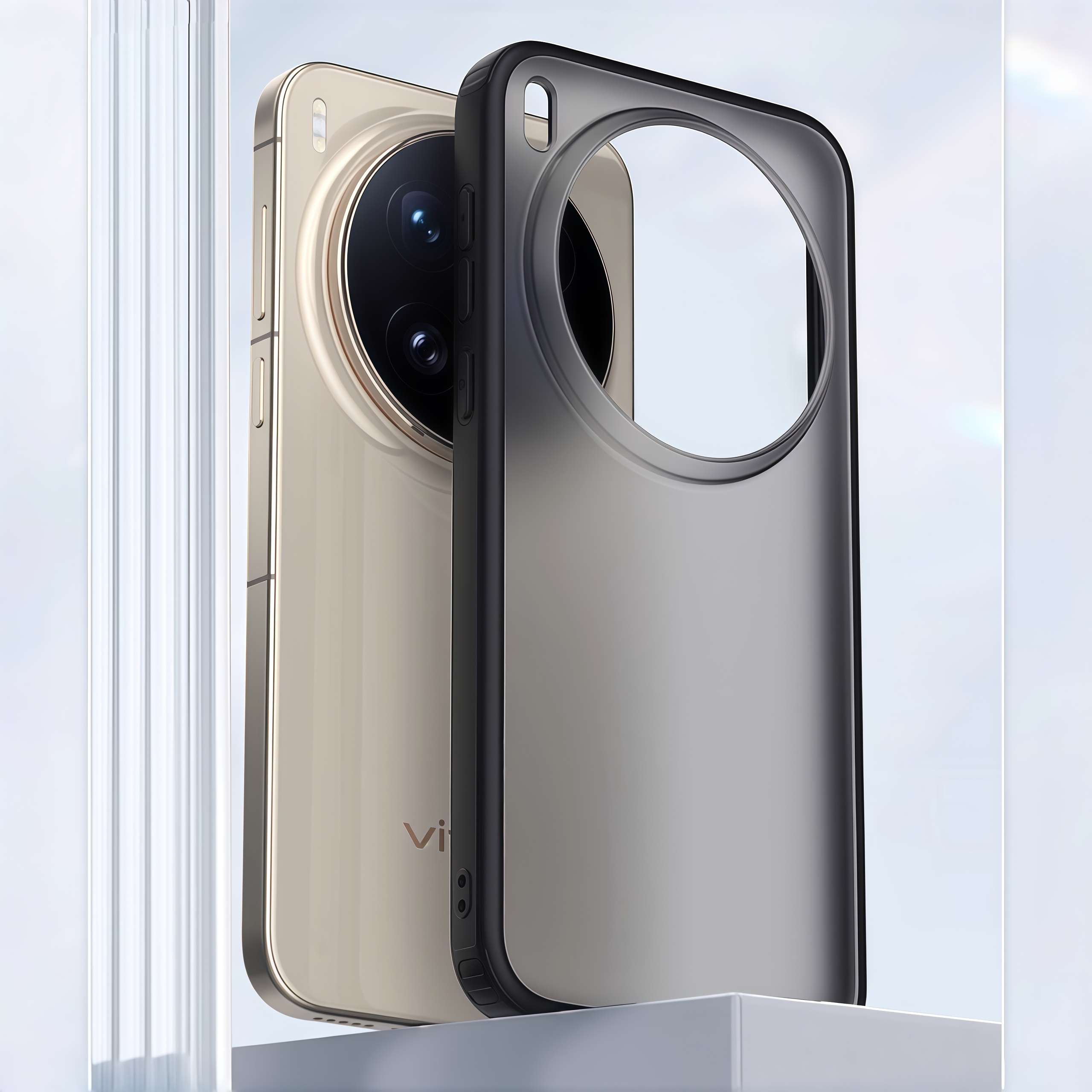 肤感磨砂防指纹适用vivox300手机壳x300pro雾面X200pro透黑mini亚克力oppoFindx9新款X8ultra大孔全包防摔男