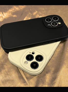 高级感弧形椭圆适用vivoS16手机壳S15e黑s12白s10pro纯色X90硅胶X70磨砂X60全包iqoou3x加厚Z5气垫Z1X防摔U1