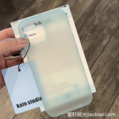 磨砂防指纹手汗17透明蓝色适用苹果16promax手机壳iPhone15高级感14plus硅胶13软壳12mini肤感11冷淡风XS男女