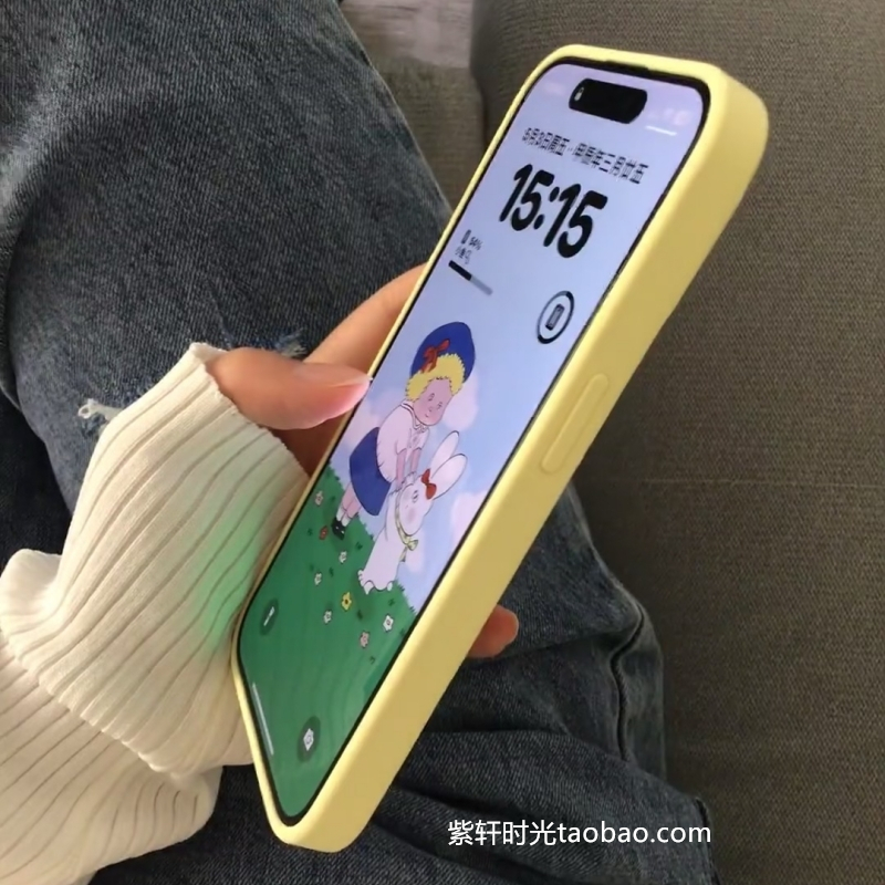 全包边真液态硅胶适用苹果16ProMax手机壳iphone15奶油浅黄色14plus软糯13耐脏mini加厚12防摔11小红书XS女