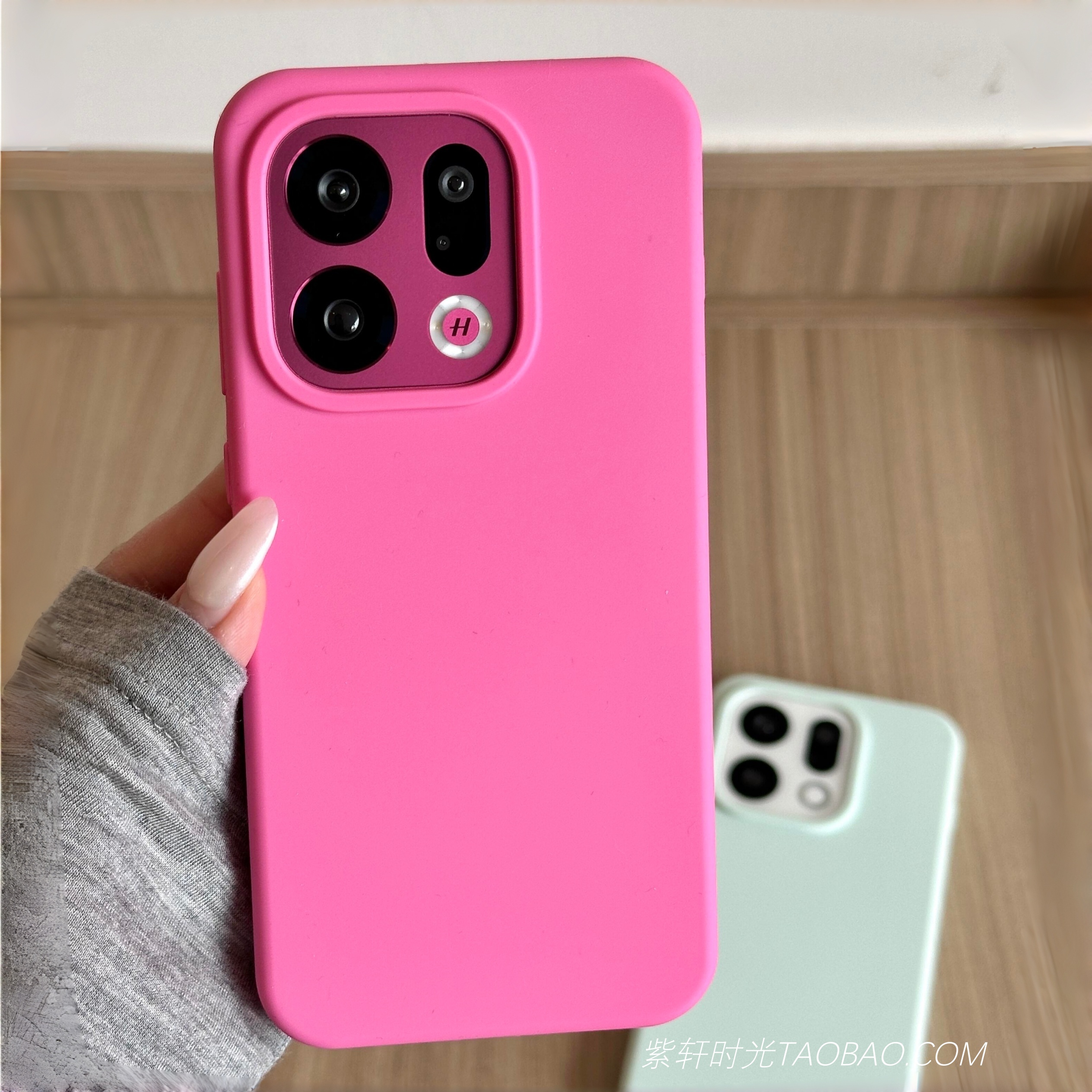 软糯耐脏玫红色适用OPPOFindx9手机壳Findx9欧珀x9追光红液态硅胶X8Ultra不会发黄Reno14/13pro防摔vivoX300