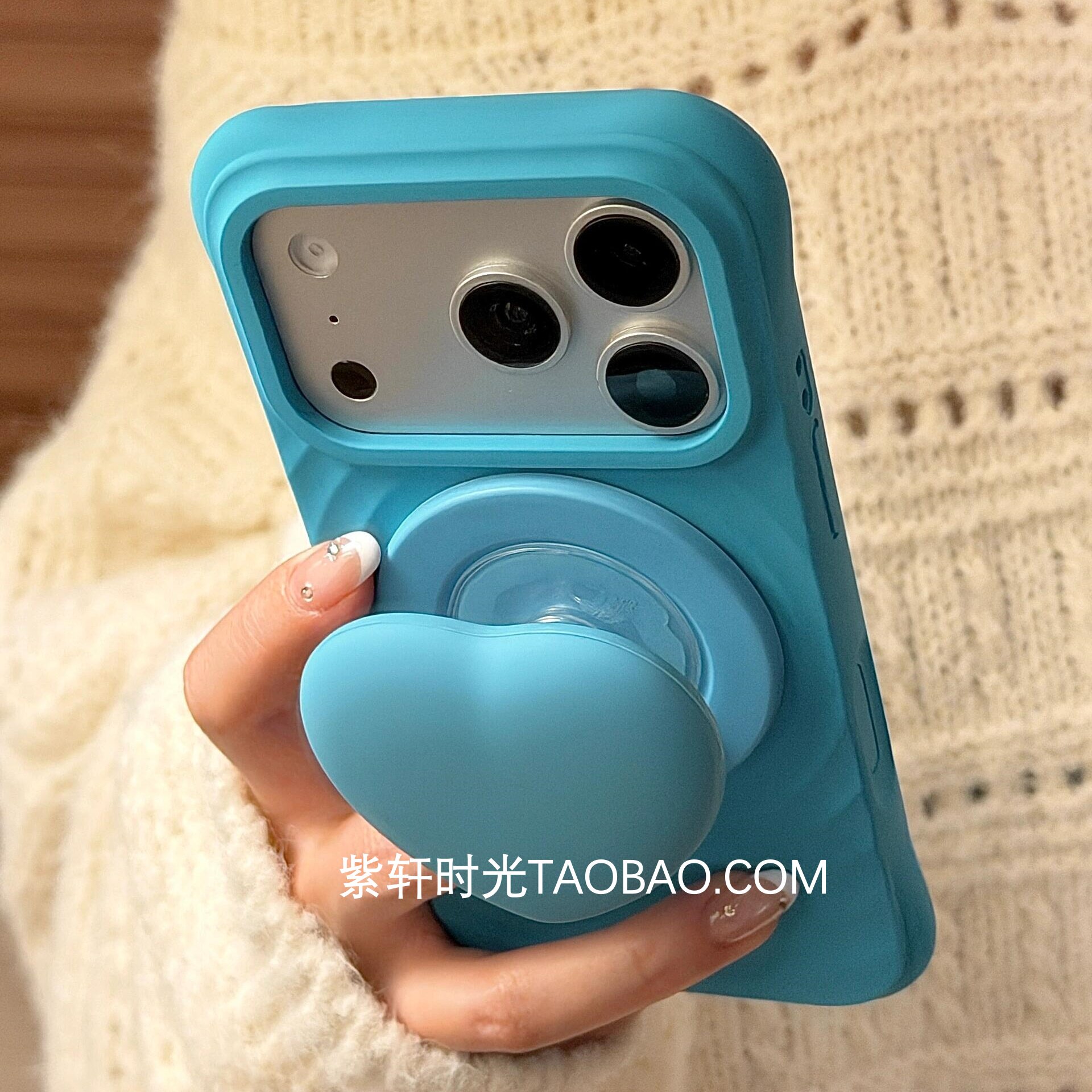 薄荷蓝立体爱心磁吸支架适用iPhone17pro苹果17promax手机壳16pro波漾15promax磁吸充电14液态硅胶13防摔耐脏