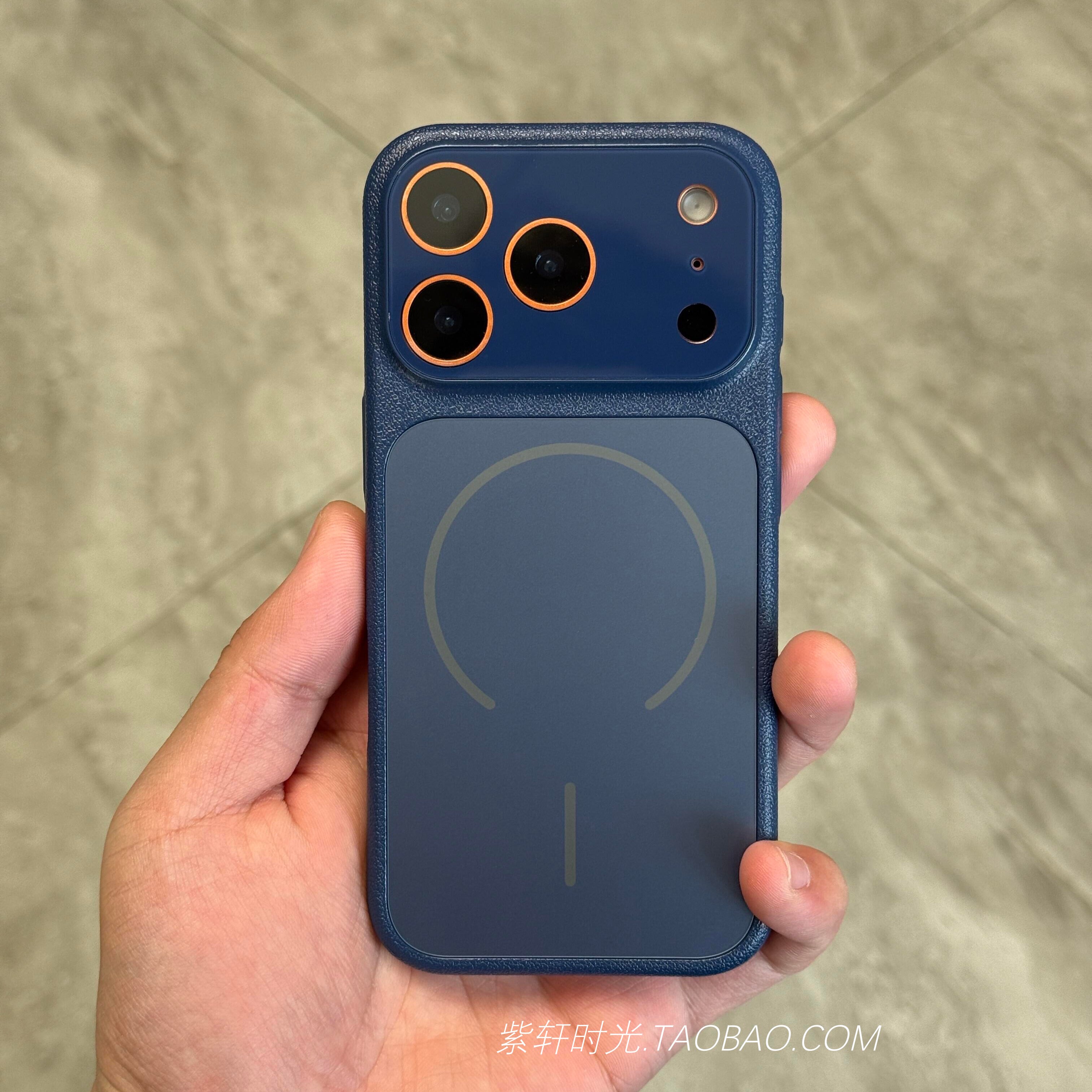 海军蓝色秒变17大视窗荔枝纹手机壳适用iPhone17promax苹果17pro纳米AG磨砂16pro磁吸充电15全包镜头13防摔14