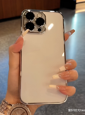 电镀高级感适用魅族21手机壳银白色边框20pro全包直边18s轻薄18pro软壳韩国ins简约透明保护套网红冷淡风纯色