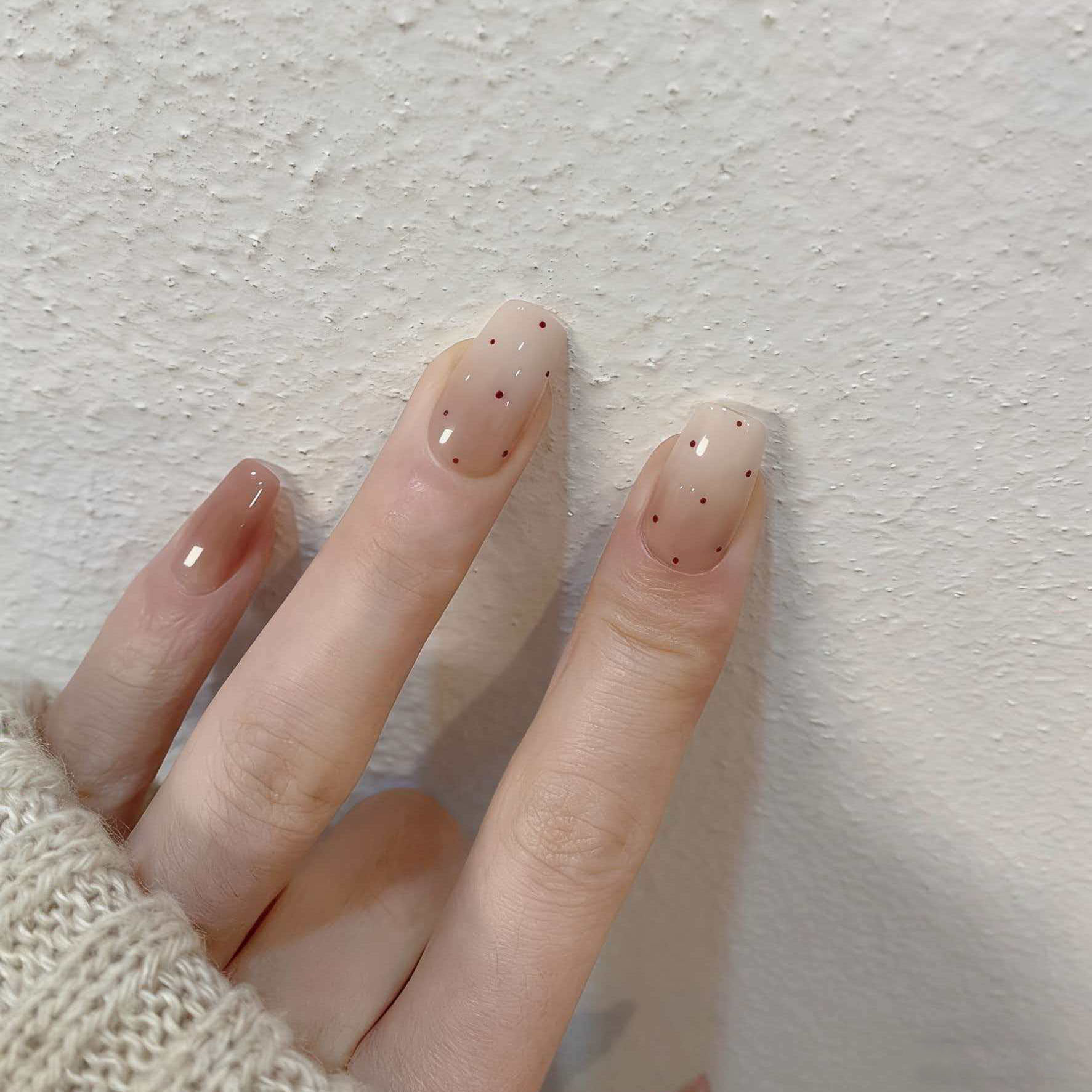 裸杏红豆渐变手工穿戴甲纯欲裸色清透素雅气质百搭高级感美甲贴片,彩妆/香水/美妆工具,穿戴甲/甲片,淘宝优惠券,粉丝福利购,淘宝优惠卷