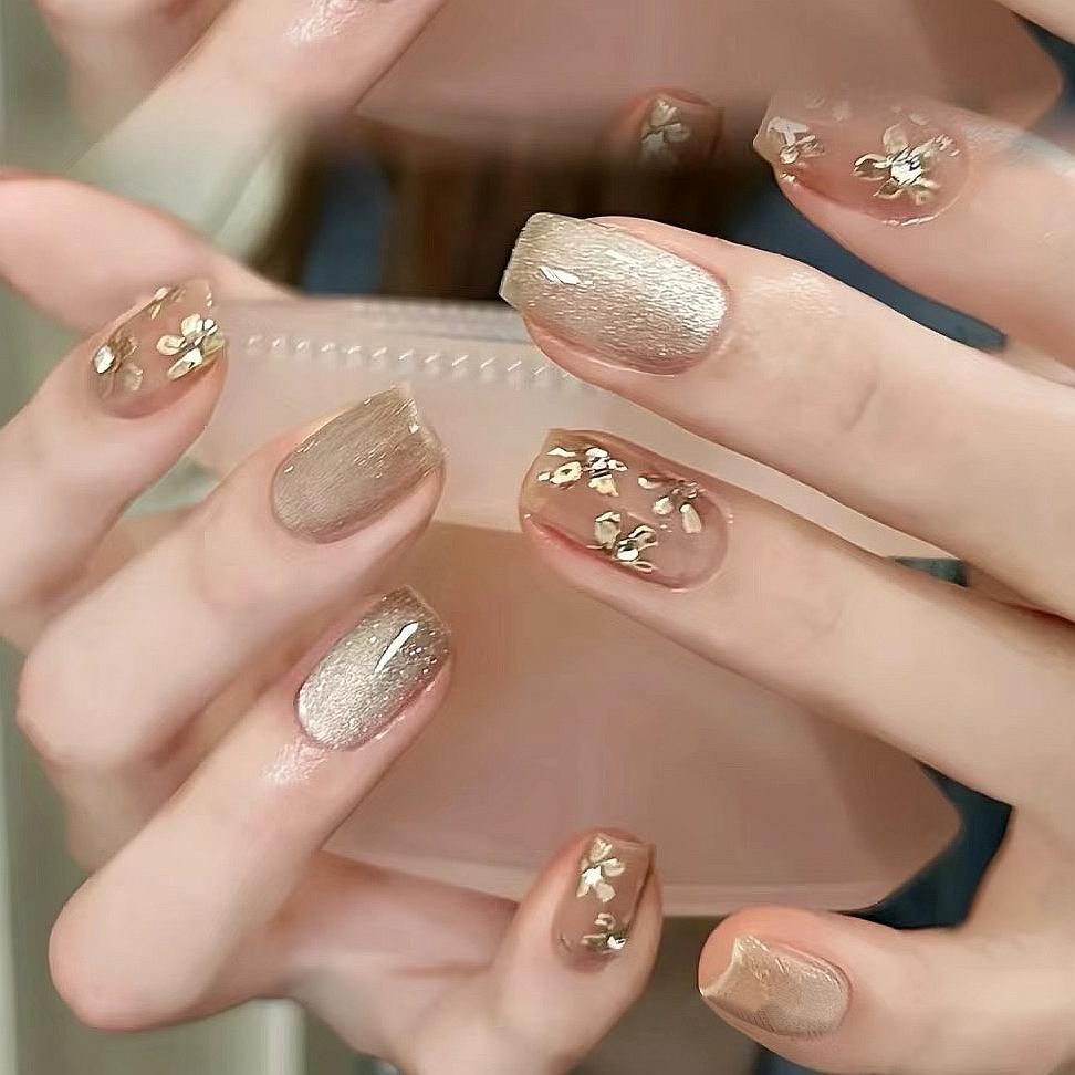 纯手工流色渐变高级感气质穿戴甲