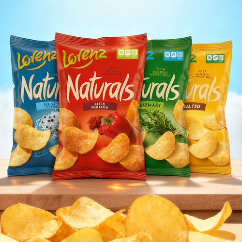 Lorenz劳仑兹黑胡椒海盐薯片100g膨化薄脆土豆片手工原切德国进口