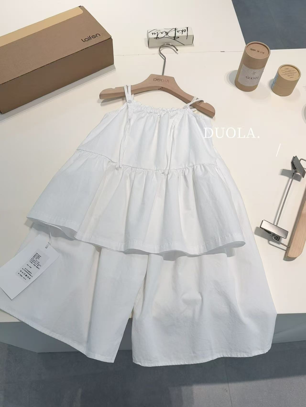 实体店品牌童装女童套装提花上衣套装