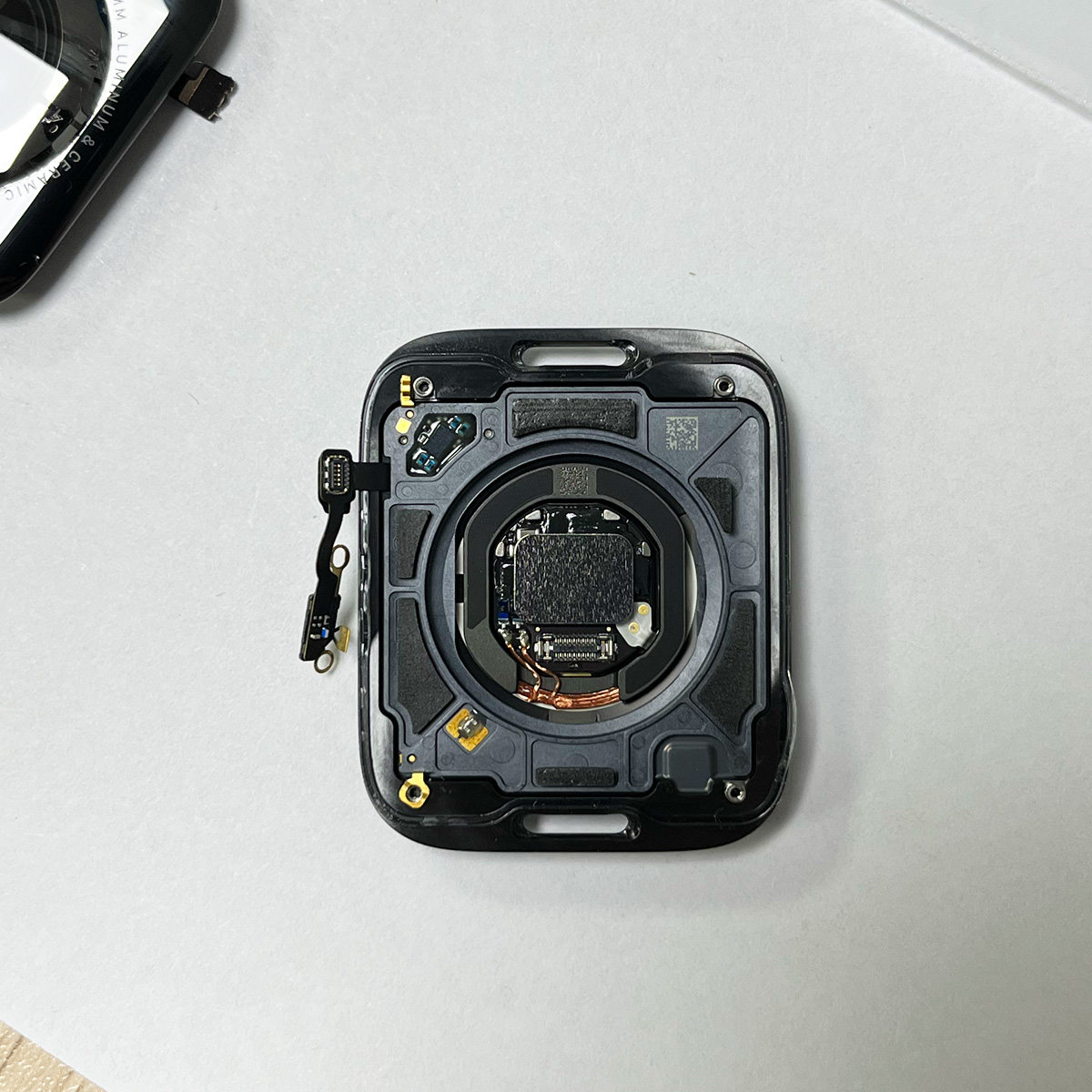 适用苹果手表1 4代圆圈567底盘iwatch后盖SE2后玻璃3充电心率模块