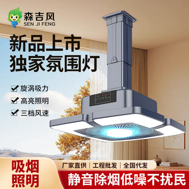 麻将馆酒楼网吧超强聚吸茶楼大吸力吸烟灯排风吸烟神器空气净化器