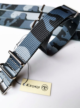 18mm20mm22mm24mm NATO 北约帆布尼龙表带 方形扣薄款 迷彩海战色