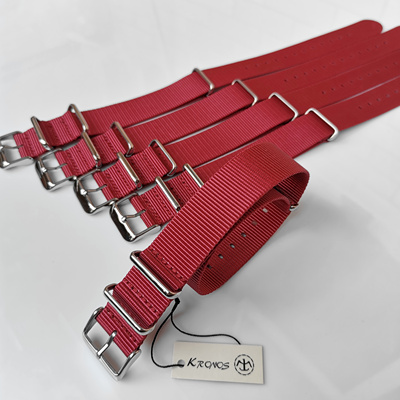 质量性价比高酒红色NATO尼龙表带