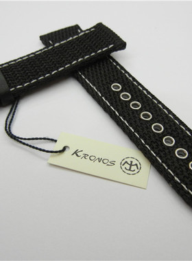 18mm20mm22mm经典耐用湿水易干 3.5MM厚款尼龙表带 白线 橙线黑带