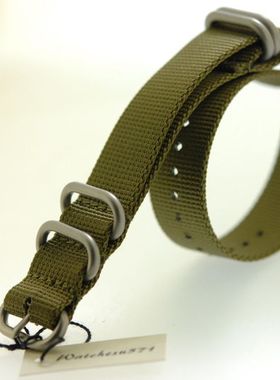 18mm20mm22mm24mm NATO Zulu 316L钢扣 厚尼龙表带军绿适合劳水鬼