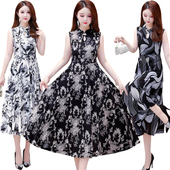 中式 国风旗袍裙连衣裙子打底裙内衬裙女装 收腰显瘦百褶裙大摆裙摆