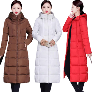 加厚外套妈妈装 过膝收腰显瘦棉衣大衣大码 棉袄 长款 羽绒棉服女新款