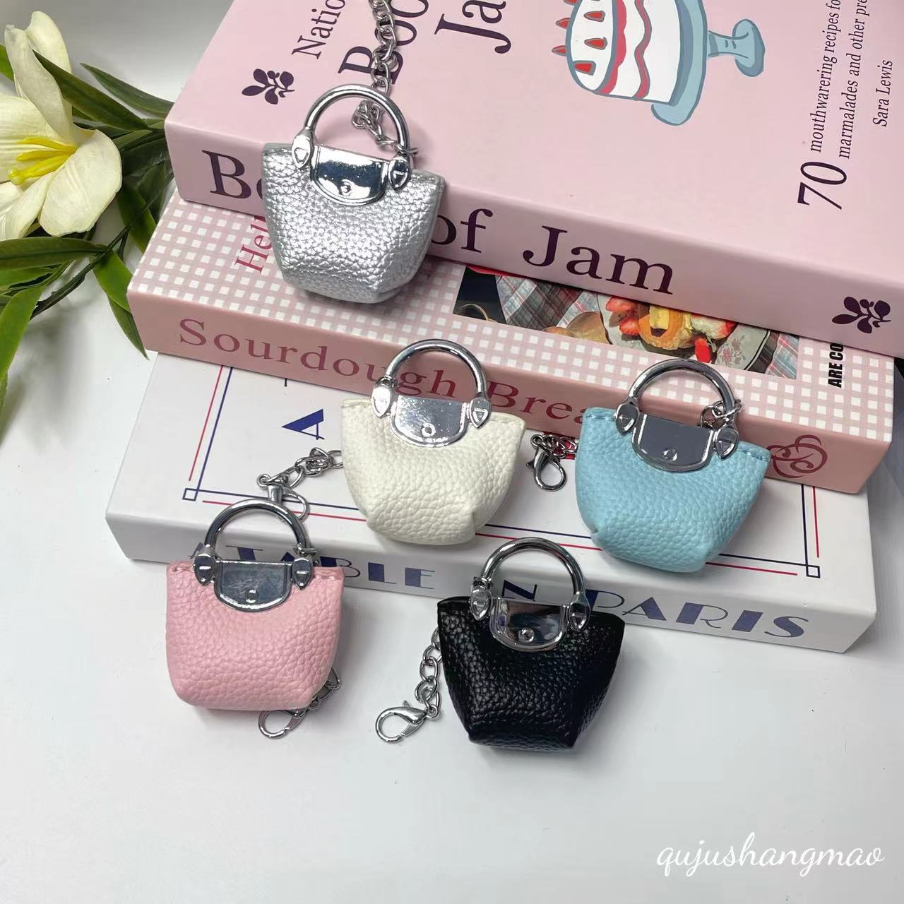 新款mini小包挂饰创意精致皮革小包挂件链条钥匙扣pu饺子包装饰