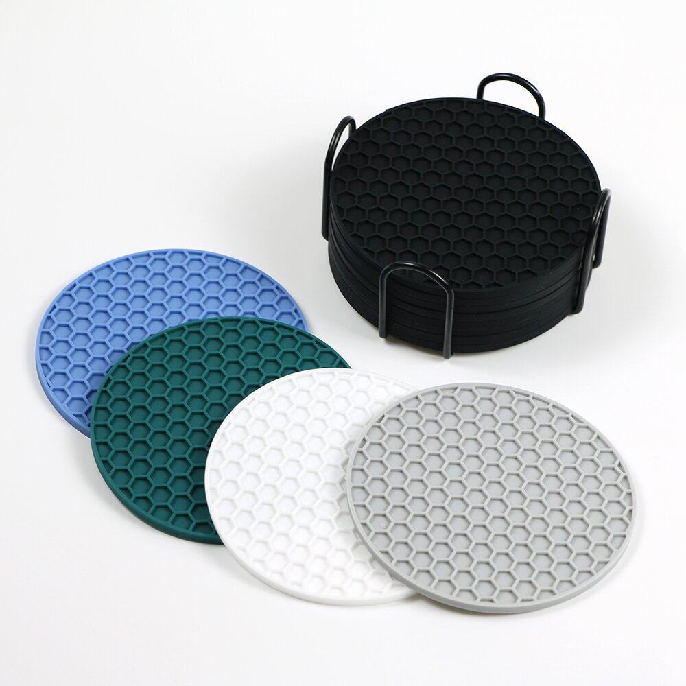 热销硅胶蜂窝8件套带支架杯垫适合各种杯子饮料杯垫 防滑杯垫,节庆用品/礼品,文化创意杯垫/餐垫,淘宝优惠券,粉丝福利购,淘宝优惠卷