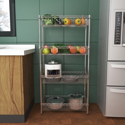 可移动厨房蔬菜收纳架子落地多层