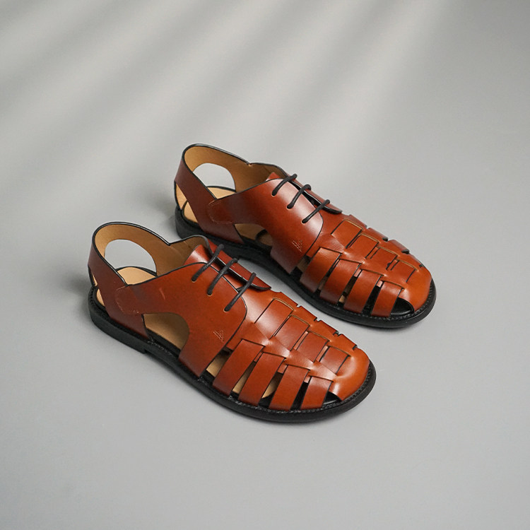 【35-40码 断码福利】小众设计师  复古手工编织罗马凉鞋女