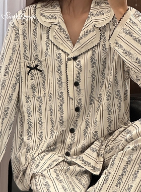 美梦【商场同款】春夏季莫代尔居家少女宽松大码开衫印花睡衣套装