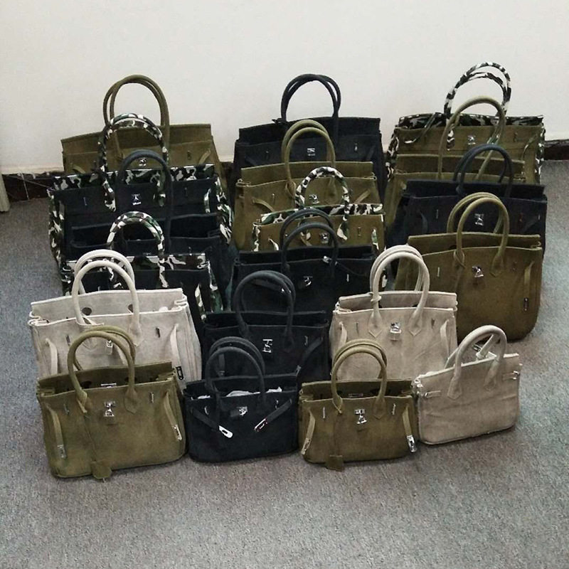 女包2026新款休闲百搭帆布手提包大容量涂鸦单肩斜挎包青蛙铂金包